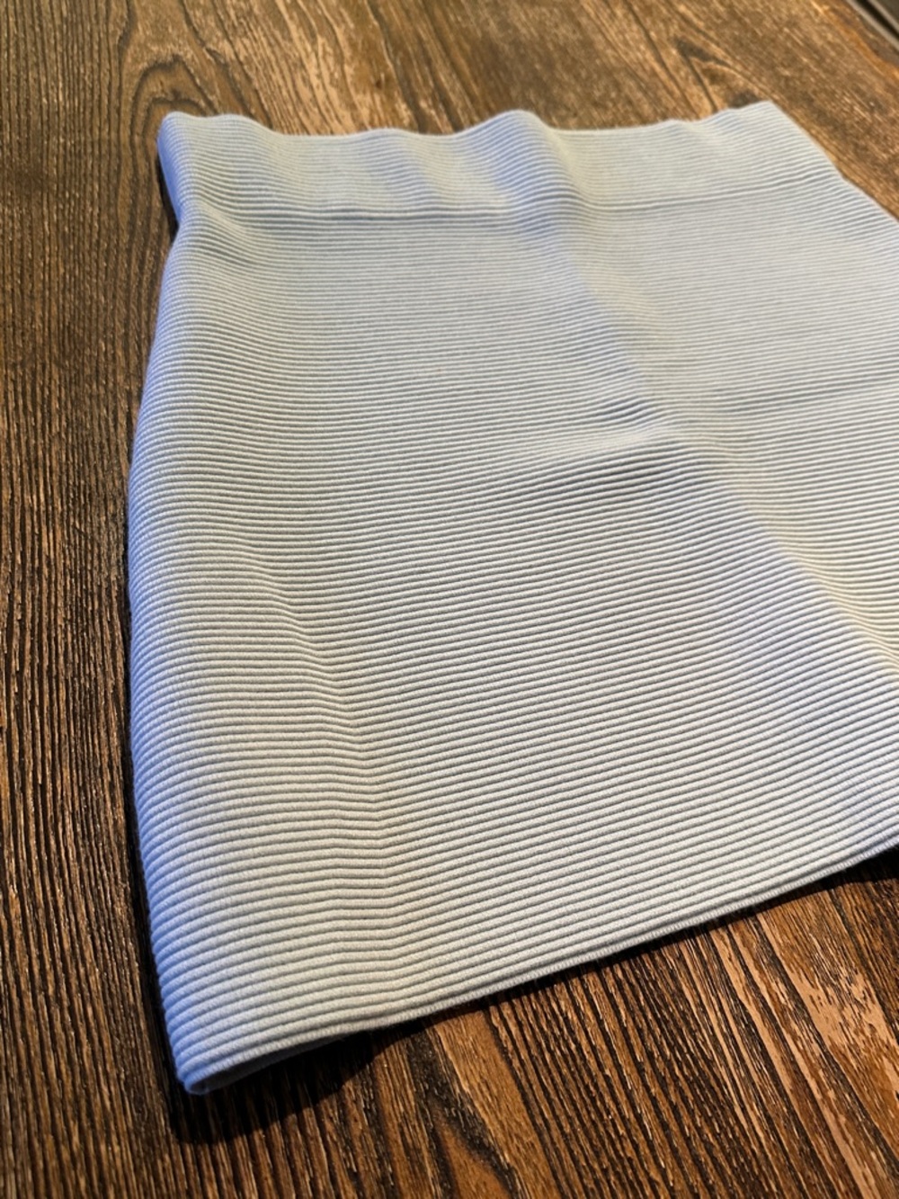 Theory Light Blue Ribbed Holleen Mini Skirt - Picture 5 of 6